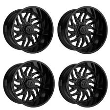 Set 4 20 Tis 544b Gloss Black Wheels 20x12 6x135 6x5.5 -44mm Offroad Truck Rims