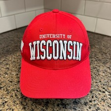 University of Wisconsin Badgers Hat Zephyr Snapback Adjustable Red White