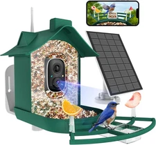 Smart Bird Feeder with 2K Live View Camera & AI Identify with Solar Panel,Night