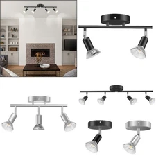 GU10 LED Track Lighting Kit 1/2/3/4-Light Flush Mount Ceiling Spot Light Fixture