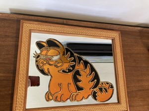 Vintage Garfield Mirror Art Framed Picture 16β X 13β Wall Decor Comic Cat 1980s
