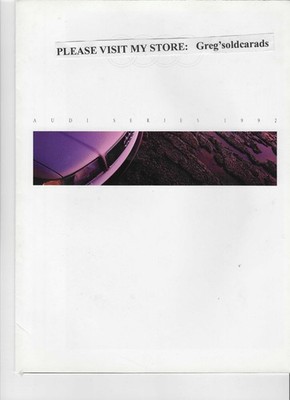 Original 1992 Audi V8 Quattro, 80, 90, 100, 100S, 100CS dealer sales brochure