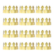 12 Pcs Paper Crowns Gold Foil Crown for Birthday Party,Simple Style