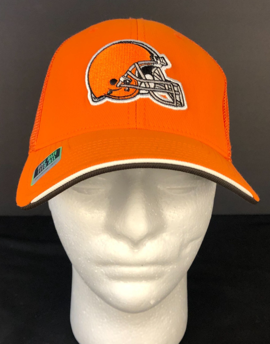 Reebok NFL Team Cleveland Browns Mesh Truckers Cap Snapback Orange Hat View 4
