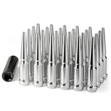 M14x1.5 Spike Lug Nuts 24 Pcs, Chrome Spiked Nut with M14x1.5,