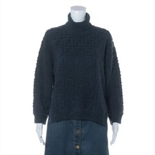 Fendi ZUCCa 19-year Rayon  Naylon Turtleneck Knit 38 Ladies' Blue FZY874 Has f