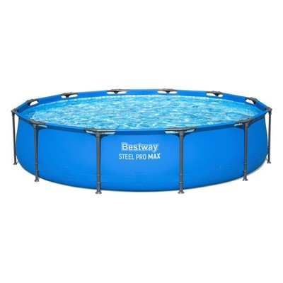 Bestway Steel Pro MAX 12  x 30'' Metal Frame Above Ground Pool, Blue, POOL ONLY