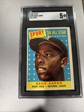 1958 Topps #488 Hank Aaron Sgc 5 Sport Magazine All Star Selection Braves