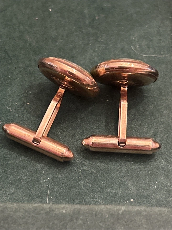 Gemelos vintage Krementz tono oro amarillo jade para hombre Foto 4 de 4