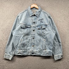 Vintage Lee Riders Denim Jacket Mens Large Blue Trucker Jean Coat 90s Button Up
