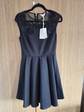 BNWT £149 Ted Baker Size 2 UK 10 12 Black Lace Skater Dress LBD Evening Party