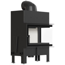 Inserto per camino KRATKI FLOKI M Angolo destro 10 kW Kit di montaggio Ø 200