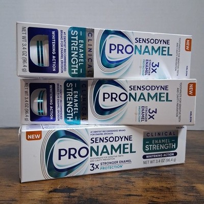 Sensodyne Pronamel Whitening Action Toothpaste 3.4 oz Exp 12/26 Lot Of 3