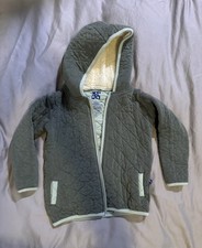 Kickee Toddler Jacket 3T Sage Green Quilted Bamboo Sherpa Hooded Zip