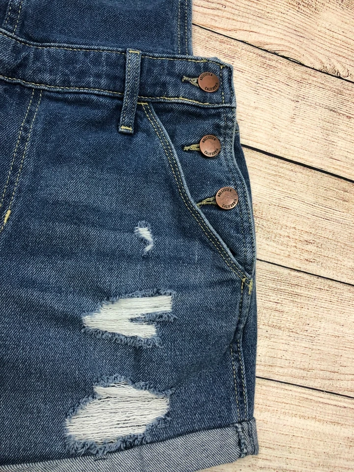 Hollister Talla S Tiro Alto Mamá Pantalones Cortos Mono Pantalones Cortos Vintage Elástico U35 Foto 3 de 4