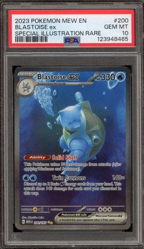 Pokemon Blastoise ex 151 MEW EN Special Illustration Rare #200 PSA 10 Gem Mint