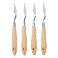 4 StüCk 5# Malpalette Messer Spitze Edelstahl Kunstspachtel Malpalette Messer