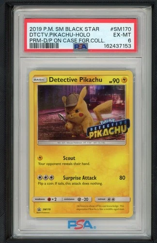 2019 Pokémon TCG Black Star Promo Detective Pikachu Holo #SM170 PSA 6 EX (SW)