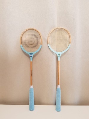 Vintage Squashschläger Set Grays of Cambridge - Lady Gray & Light Blue mit Hülle