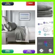 Madison Park 1000 Thread Count Sheet Set Deep Pocket Cal King Charcoal 4 Piece
