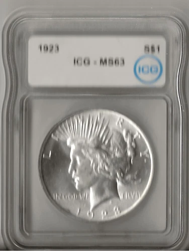 1923 PEACE DOLLAR  ICG-MS63