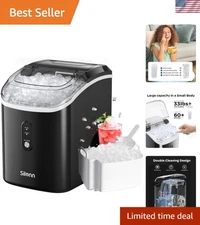 Lightning Fast Nugget Ice Maker - 33lbs Daily Ice Production, Black/Transparent