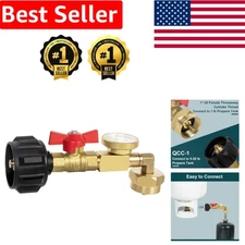 Corrosion-Resistant Propane Refill Adapter with Valve & Gauge - Durable Design
