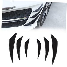 Pack-6 Car Spoiler Canards Kit, Universal Auto Front Bumper 6 PCS Glossy Black