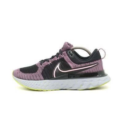 Nike Damen Flyknit Sneaker Lila Schwarz Gelb Textil Run Laufschuh EU 38.5