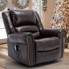 Swivel Rocker Recliner Chair Manual Glider Rocking Recliner with Heat Massage
