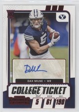 2021 Panini Contenders Draft Picks College Game Ticket Red Dax Milne Auto 0t18