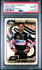 Marketplace image: 2024 Topps Chrome Formula 1 Kush Maini #27 1/1 Superfractor PSA 10