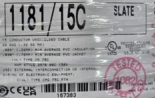 Alpha Wire 1181/15C 22/15C Premium Communication/Control Cable 300V Gray /10ft