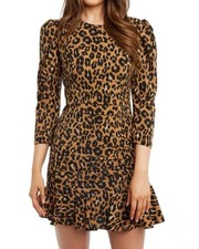 nwt BARDOT Leopard Print Asymetric Hem Mini Dress Sz 6. Orig 129