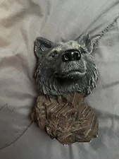 One of a kind wolf sculpture by local artist