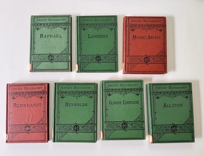 Artist-Biography Series VTG 1878 HC 7-Book Set Green Red Landseer Allston More