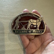 Belt Buckle - American Farms Backbone of America 3.5 x 2.25" 2150