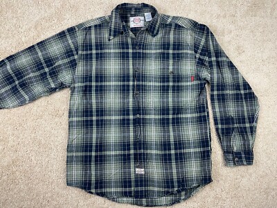 Vintage Bugle Boy Gold Crest Button Down Shirt Men's Large Plaid Long Sleeve