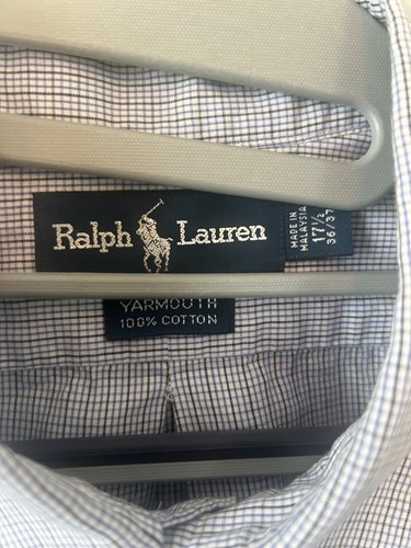 Camisa Lauren Ralph Lauren Para Hombre 17.5 34/35 Multi Rayas Manga Larga Abotonada - Imagen 2 de 3