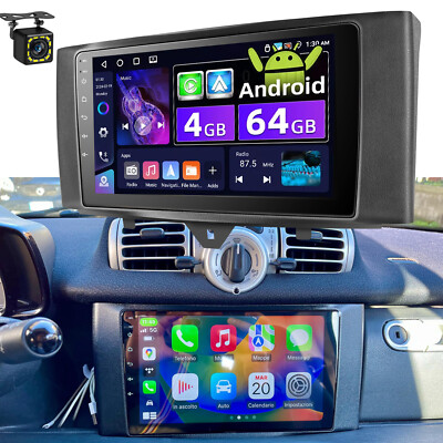 4+64G Android 15 Für Benz Smart Fortwo 451 2011-15 Carplay Autoradio GPS Navi BT