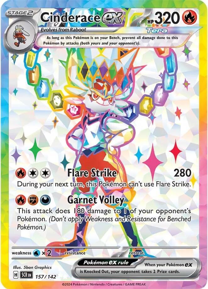 Cinderace ex 157/142 Sv07: Stellar Crown Holo PSA 10 Pokemon Cinderace ex 157/142 Sv07: Stellar Crown Holo PSA 10 Pokemon