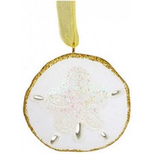 Resin Sand Dollar Ornament with Glitter Accent