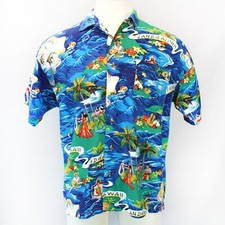 Vintage Monzini Collection Moda Italy Mens Hawaiian Shirt Short Sleeves size Med