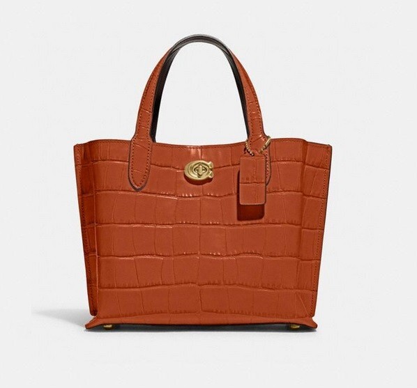 COACH C8632 Willow Tote 24 Crocodile-embossed Ginger NWT | eBay