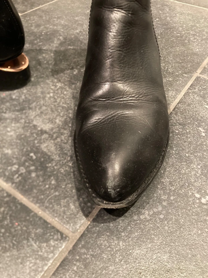 Alexander Wang Botas Anouck Cuero con Herrajes de Metal Oro Rosa Talla 8/38.5 Foto 4 de 4