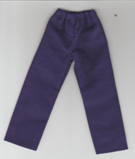 Homemade Doll Clothes-Dark Purple Colored Elastic Waist Pants fits Ken Doll P8