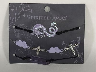 Studio Ghibli Spirited Away Haku Piece Lilac Cord Bracelet Set