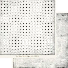 My Mind's Eye, Meadowlark Dusk, Black Polka Dots, 2 x 12" Cardstock, Flowers