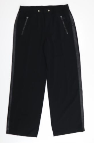 mac jeans Womens Black Polyester Trousers Size 14 L31 in Regular - Picture 1 of 12