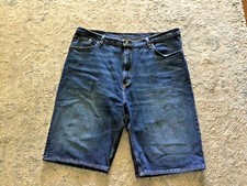 NEW Levi 569 Long Baggy Loose Straight Denim Blue Shorts Men Blue Jeans Waist 40